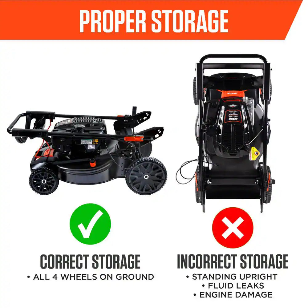 21 In. 190 Cc Briggs and Stratton Gas 3-In-1 Twin Blade RWD Self-Propelled Lawn Mower with Single Lever Deck Adjustment