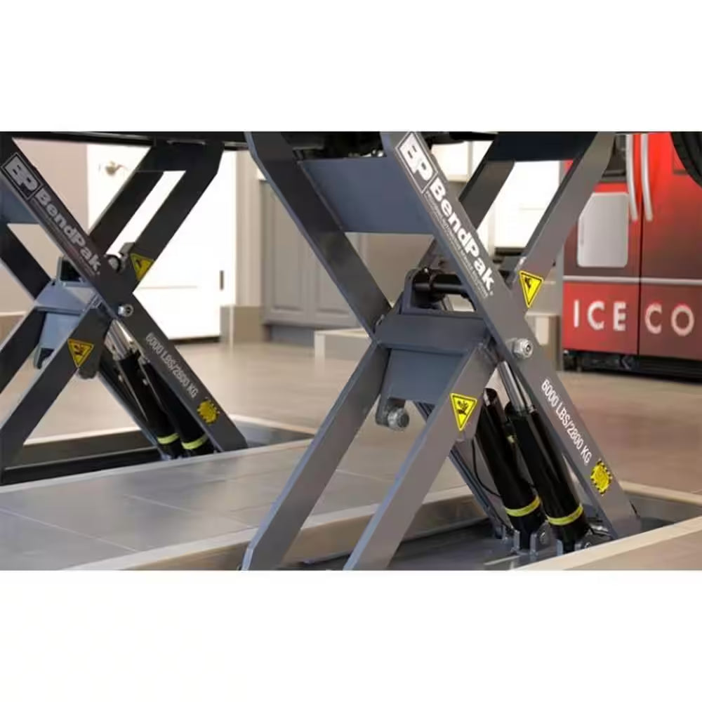 MDS-6LPF Mid-Rise Scissor Car Lift with Open Center and Flush-Mount, 6000 Lb. Capacity, 208-230V, 60 Hz 1-Phase