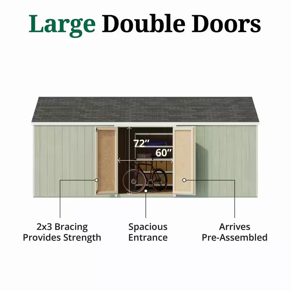 Value Gable 12 Ft. X 20 Ft. Outdoor Wood Storage Shed with Side Entry Do-It-Yourself Kit (240 Sq. Ft. )