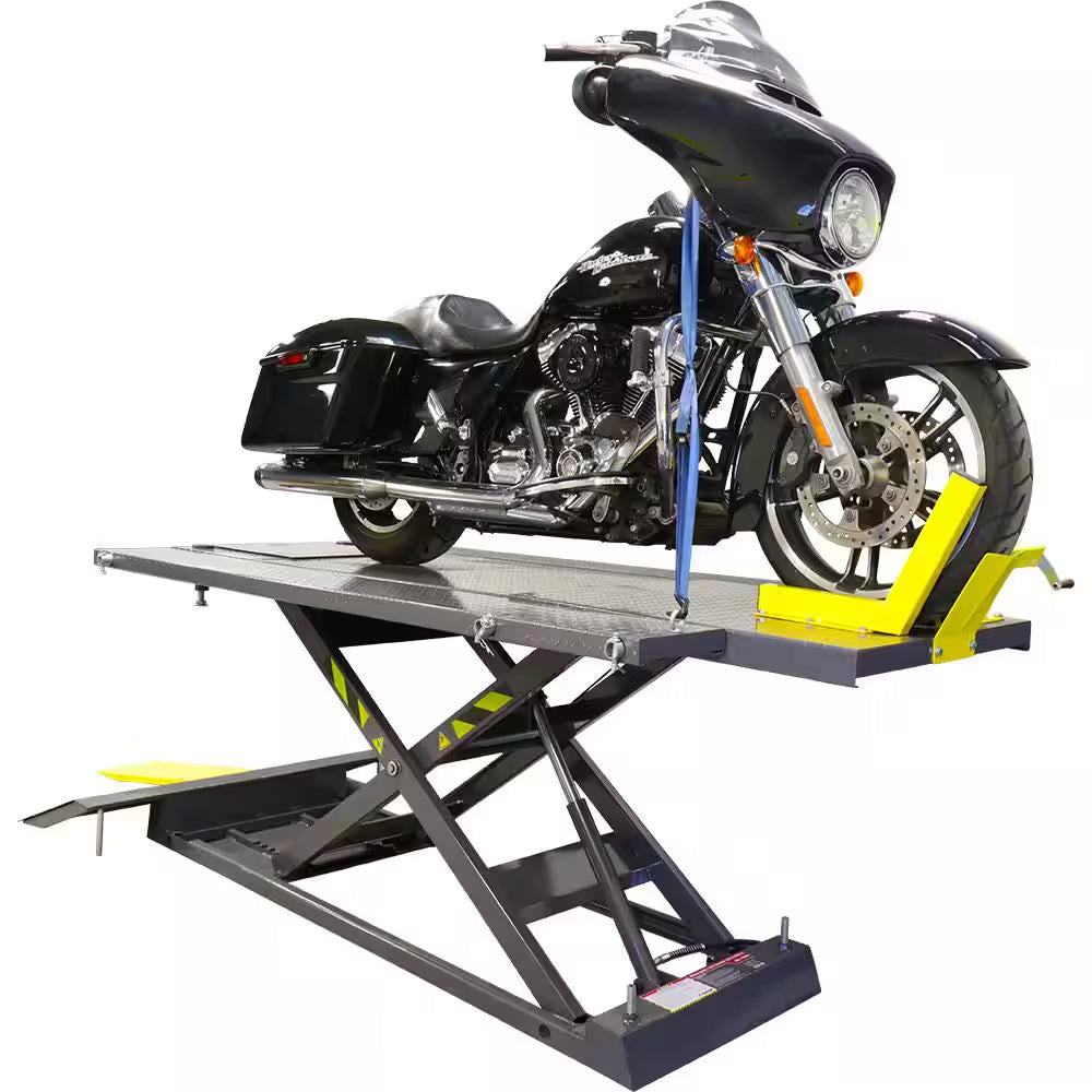 RML-1500XL Deluxe Extended Motorcycle and ATV Lift Platform with Front Wheel Vise, 1500 Lb. Capacity