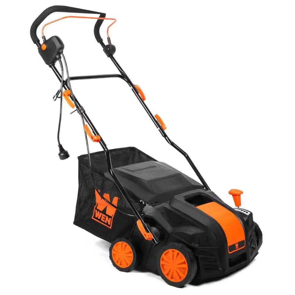 16 In. 15 Amp 2-In-1 Electric Dethatcher and Scarifier with Collection Bag