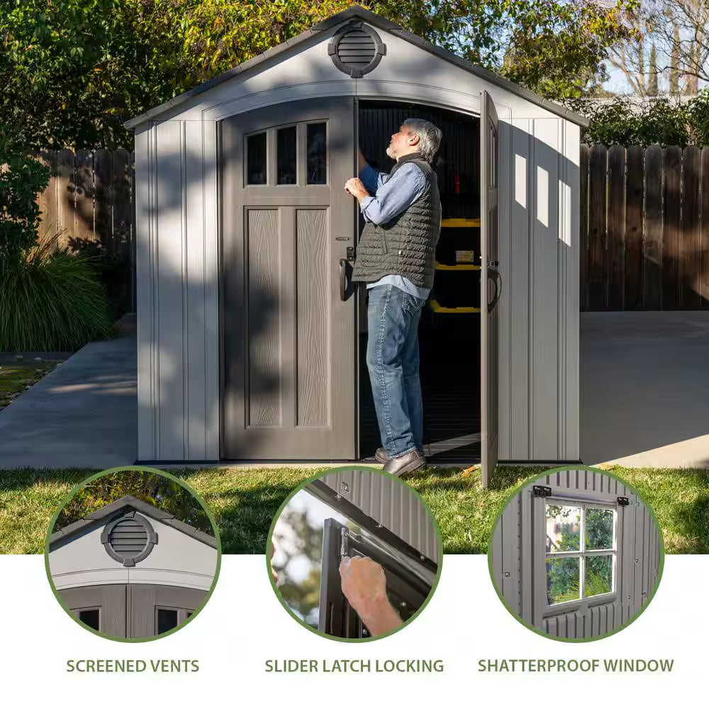 8 Ft. W X 20 Ft. D Outdoor Resin Storage Shed (160 Sq. Ft. )