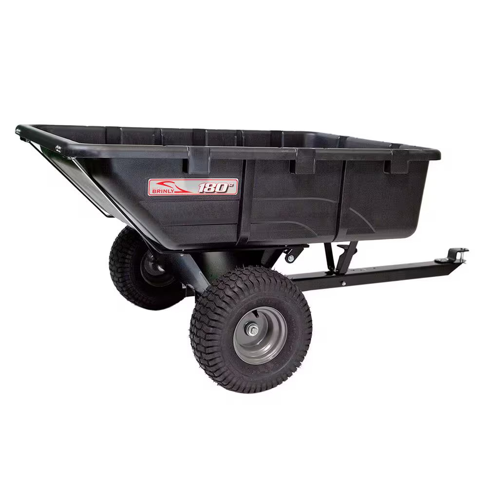 The Roger 180° Full Dump Cart with Durable Compression-Molded Poly Bed for Lawn Tractors and ZTR Mowers