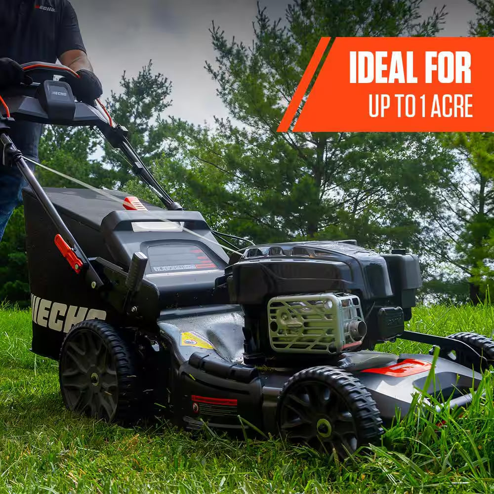 21 In. 190 Cc Briggs and Stratton Gas 3-In-1 Twin Blade RWD Self-Propelled Lawn Mower with Single Lever Deck Adjustment