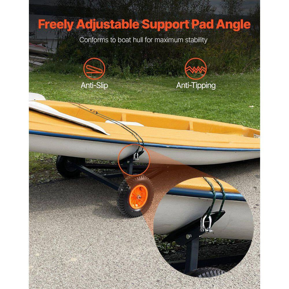 420Lbs Boat Trailer Dolly Mover Adjustable Length with 15.7 In. Pneumatic Tires