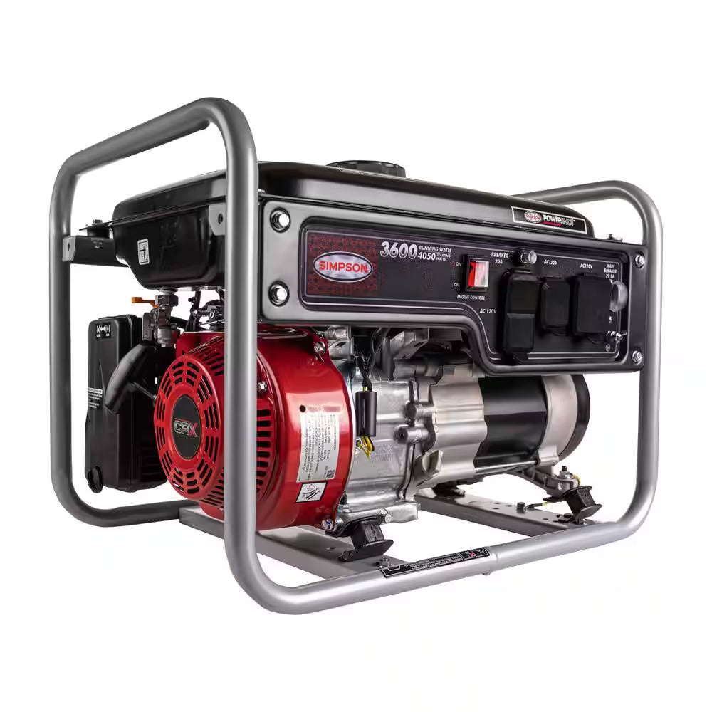 Powershot 4500/3600 Watt Recoil Start Gas Portable Generator W/ GFCI Protection for Camping, Emergency Home Backup, RV
