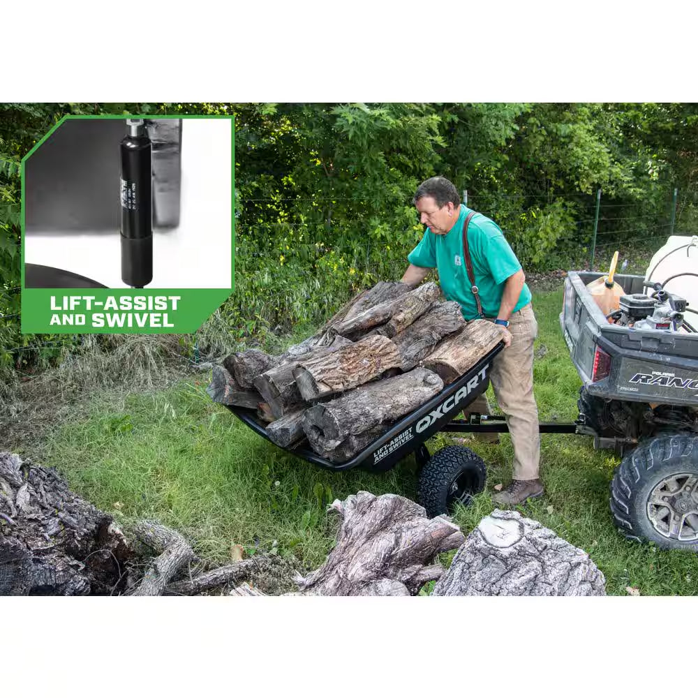 Stockman 15 Cu. Ft. - 17 Cu. Ft. Lift-Assist and Swivel ATV Dump Cart with Ztr-Grade OTR Tires