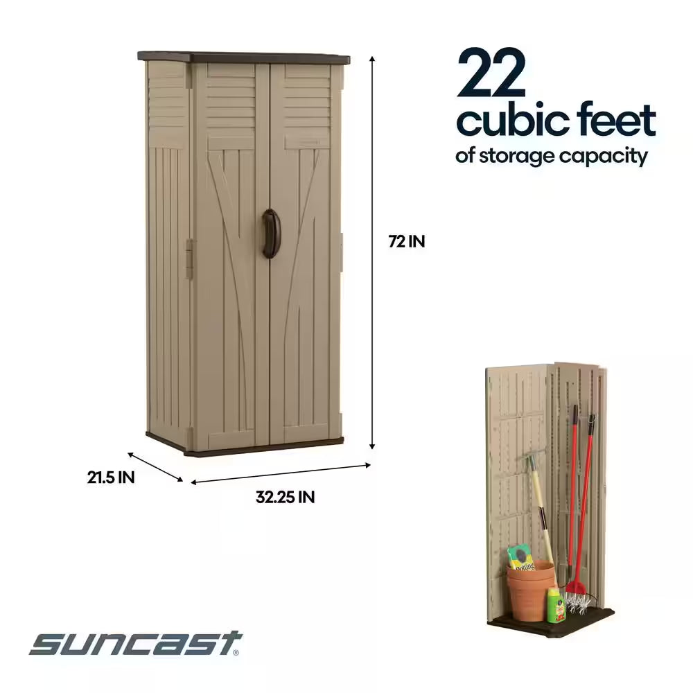 2 Ft. 8.25 In. X 2 Ft. 1.5 in X 6 Ft. Resin Vertical Storage Shed