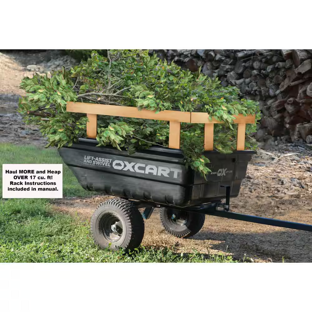 Stockman 15 Cu. Ft. - 17 Cu. Ft. Lift-Assist and Swivel ATV Dump Cart with Ztr-Grade OTR Tires