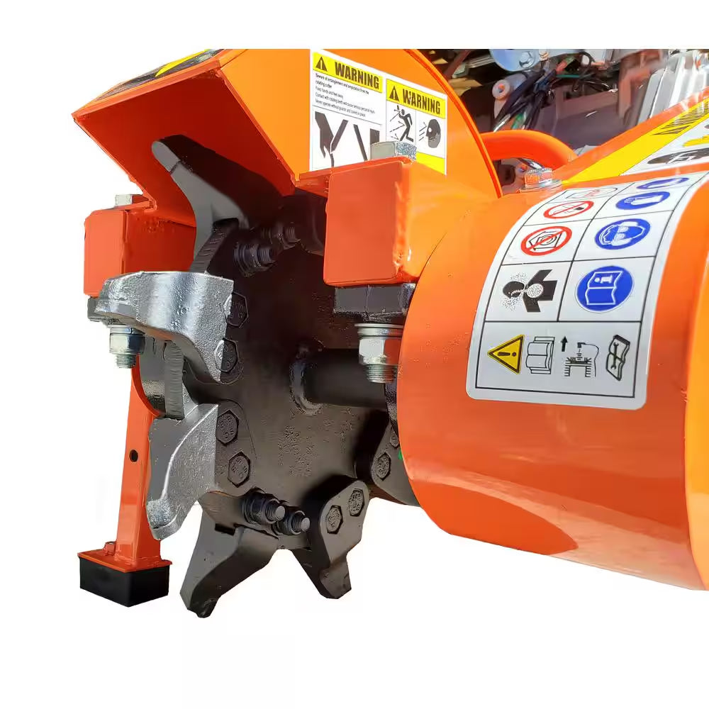 12 In. 14 HP Gas Powered Certified Commercial Stump Grinder with 9 High Speed HPDC Machined Carbide Cutters