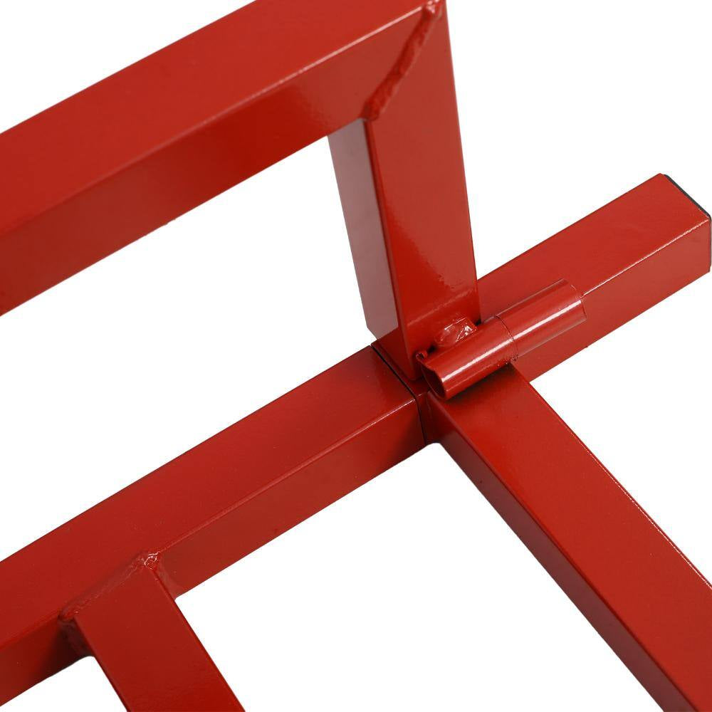 800Lb Lawn Mower Lift for Riding Tractors, Universal Tractor Lifter with 45° Tilt Adjustment, Red