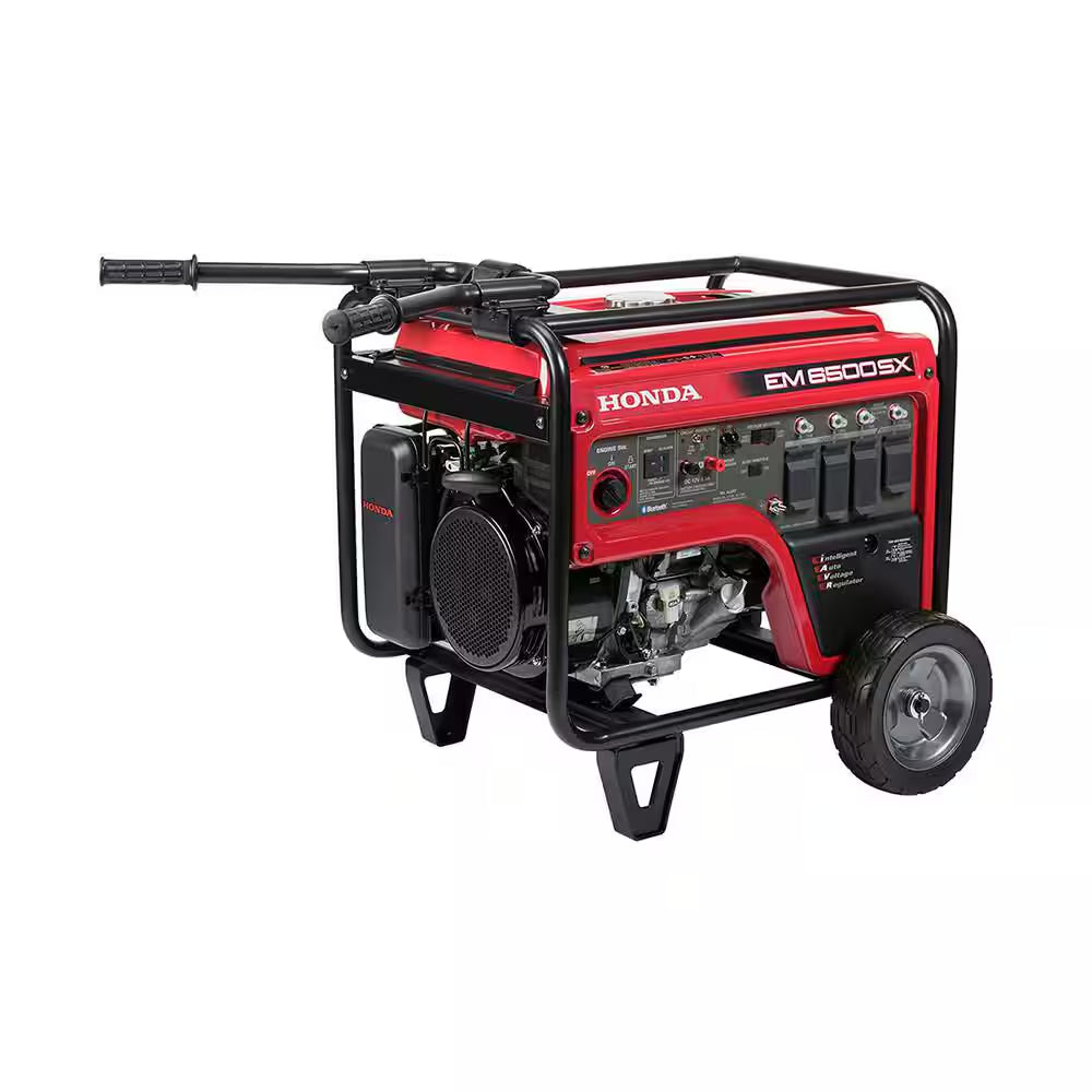 7000/5500-Watt Electric and Recoil Start Gasoline Portable Generator with Bluetooth, CO‑MINDER, Wheel and Handle Kit