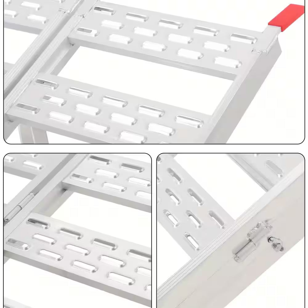 76 In. Aluminum ATV Ramps for Pickup Trucks, 1500 Lbs. Capacity, Tri-Fold Motorcycle Powersports Loading Ramps