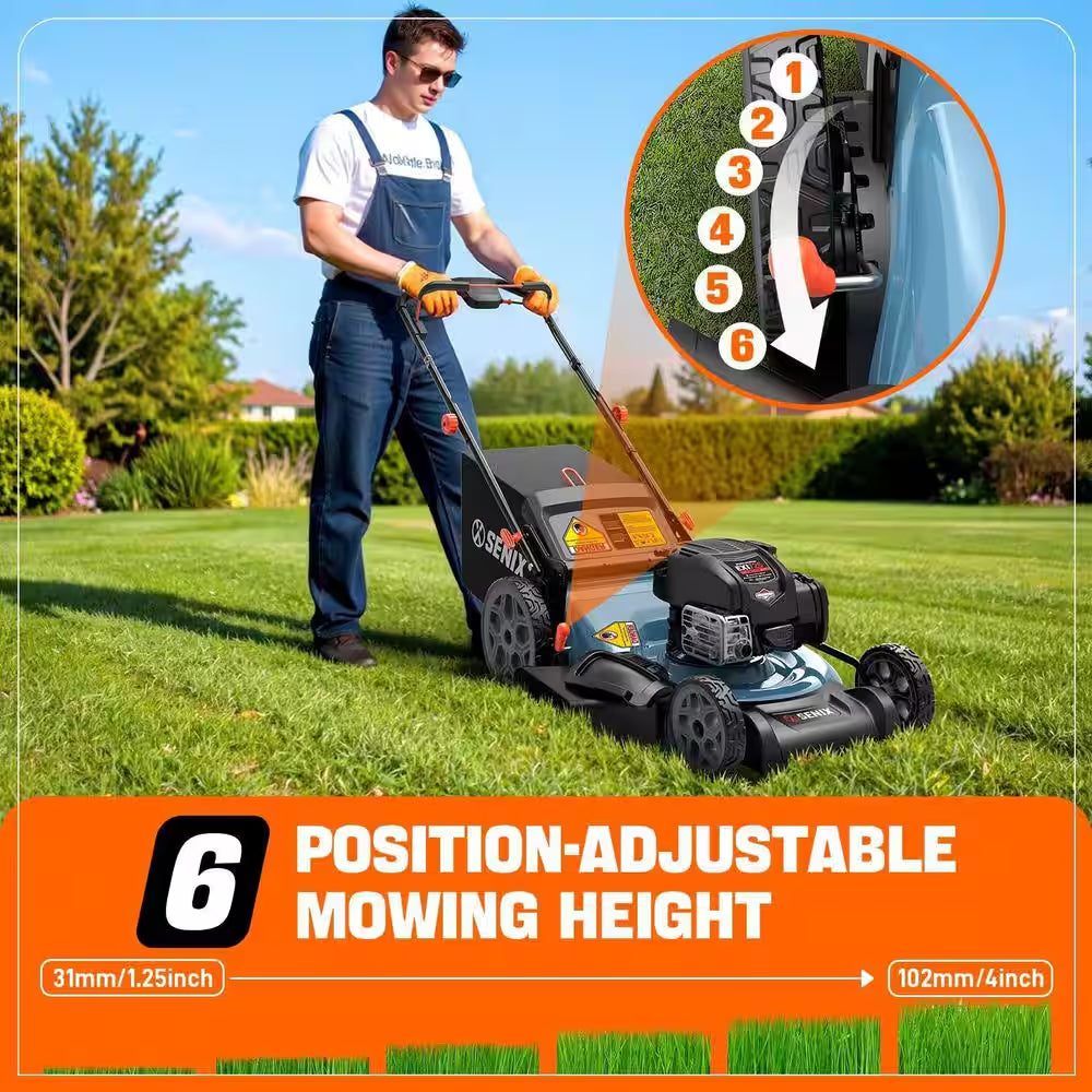 22 In. 163Cc 4-Cycle Briggs & Stratton Engine Gas Self-Propelled Lawn Mower with 3-In-1 Mulching Bagging Side Discharge
