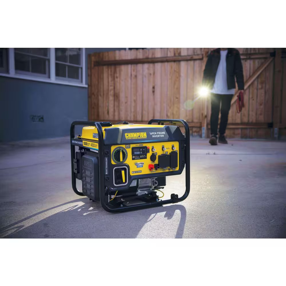 5500/4000-Watt Recoil Start Gas Open Frame Inverter Generator, Free 3-Year Warranty for RV and Home (CARB)