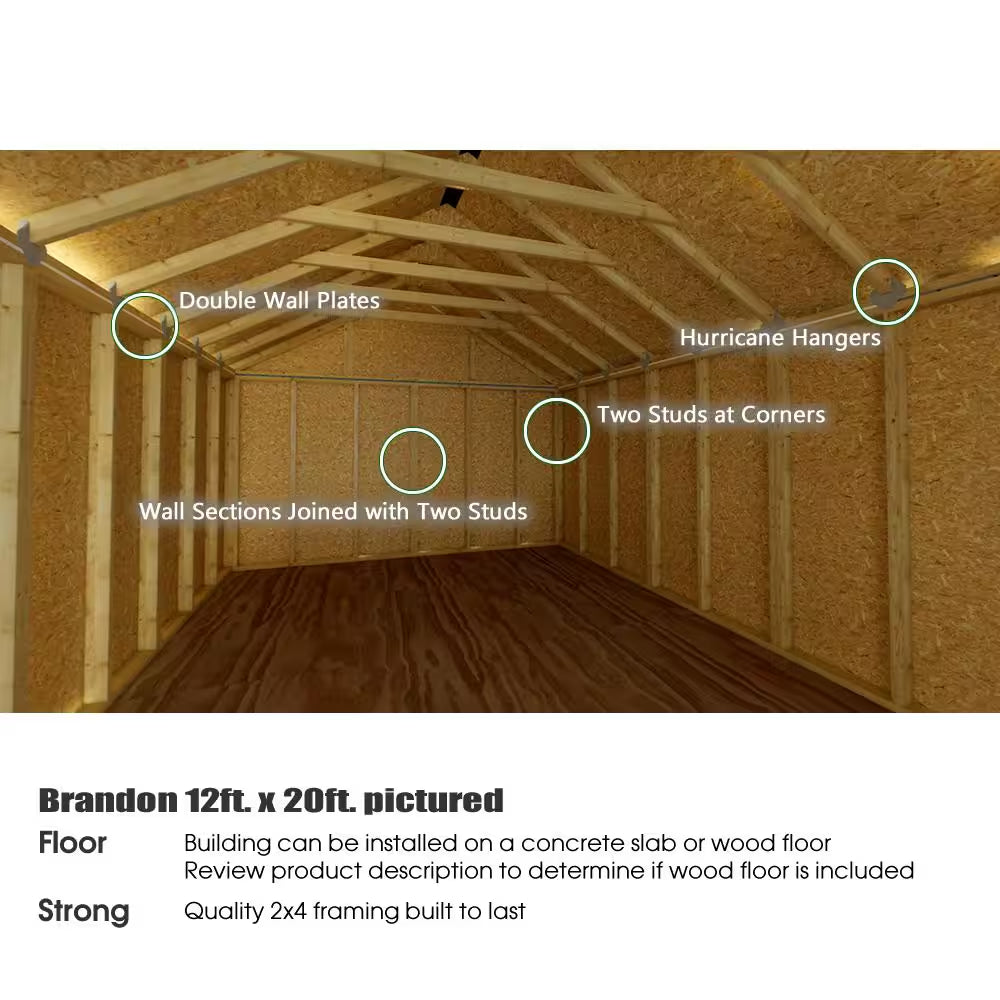 Shedquarters 12 Ft. X 20 Ft. Wood Storage Shed Kit Featuring Tons of Space and Fortressfloor (240 Sq. Ft.)