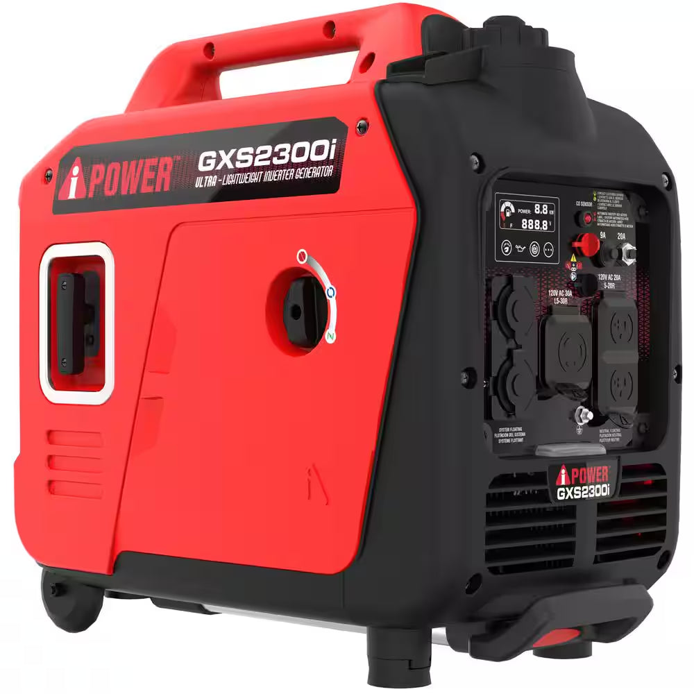 2300-Watt Recoil Start Gasoline Powered Ultra-Weight Inverter Generator with 80Cc OHV Engine and CO Sensor Shutdown