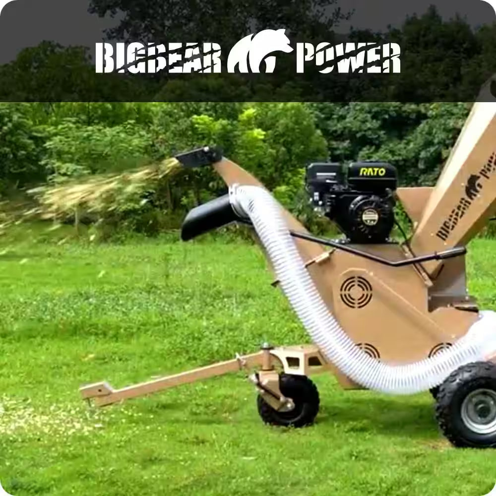 Tornadic 3 In. 7 HP Gas Powered Commercial Chipper Shredder, Self Feeding, with Vacuum and Electric Start