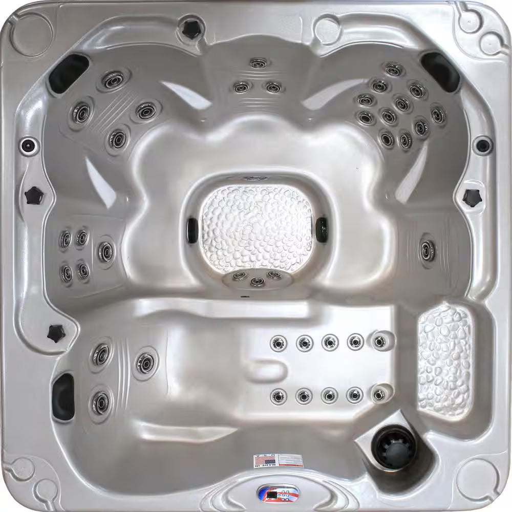 Glory 7-Person 40-Jet Premium Acrylic Lounger Spa Hot Tub with 2 Backlit LED Waterfalls