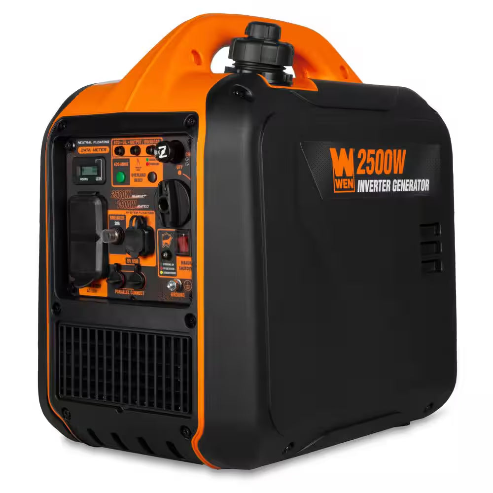 2500-Watt Recoil Start Gas-Powered Inverter Generator, Quiet, Portable, and Lightweight with Fuel Shut Off, CO Watchdog