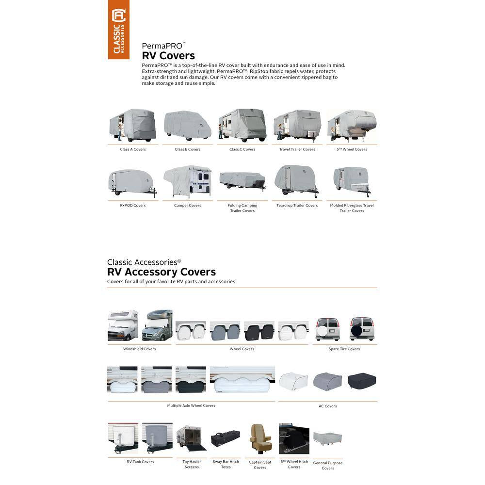 Over Drive Permapro Extra Tall 5Th Wheel Trailer Cover, Fits 33 Ft. - 37 Ft. Rvs