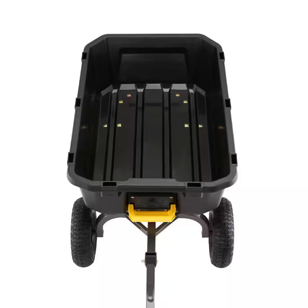 7 Cu. Ft. Heavy Duty Plastic Dump Garden Cart, 1200 Lbs. Capacity, Pull/Tow Handle Design