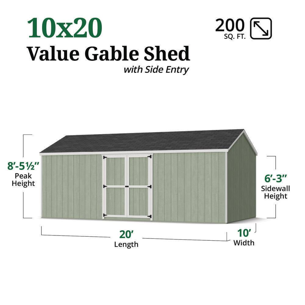 Value Gable 10 Ft. X 20 Ft. Outdoor Wood Storage Shed with Side Entry Do-It-Yourself Kit (200 Sq. Ft. )