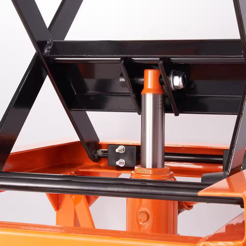 Hydraulic Motorcycle Lift Table, 350 Lbs. Capacity Motorcycle Scissor Jack Lift with Wide Deck, J-Hooks, 4 Wheels