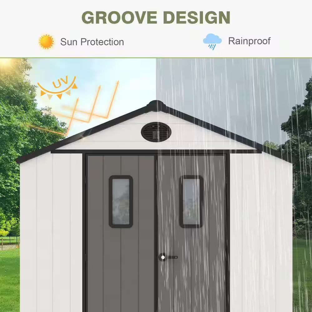 8 Ft. W X 8 Ft. D Outdoor Resin Garden Tool Storage Shed for Backyard (64 Sq. Ft.)