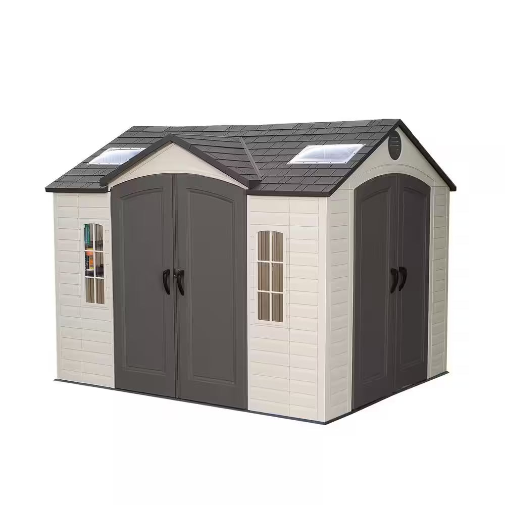 10 Ft. W X 8 Ft. D Resin Dual Entry Outdoor Storage Shed (80 Sq. Ft.)