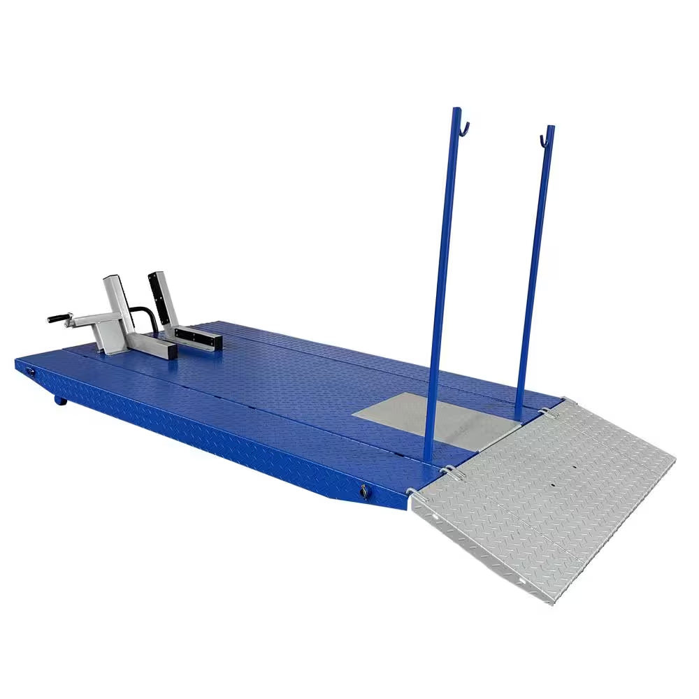 High Rise Motorcycle Lift Bench with Vise, Sides, Balance Bar, Pump 1,500 Lbs.