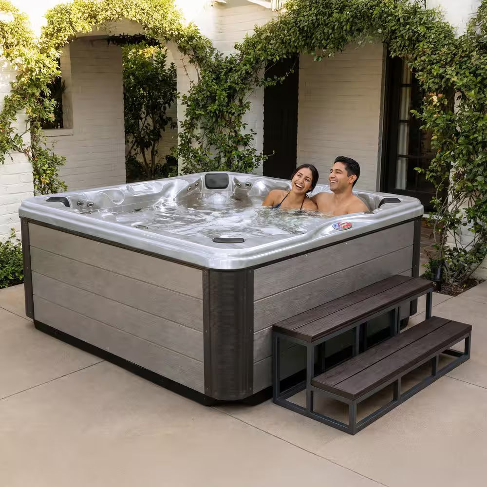 7-Person 45-Jet Premium Acrylic Bench Spa Standard Hot Tub with Ozonator and Bluetooth Sound System