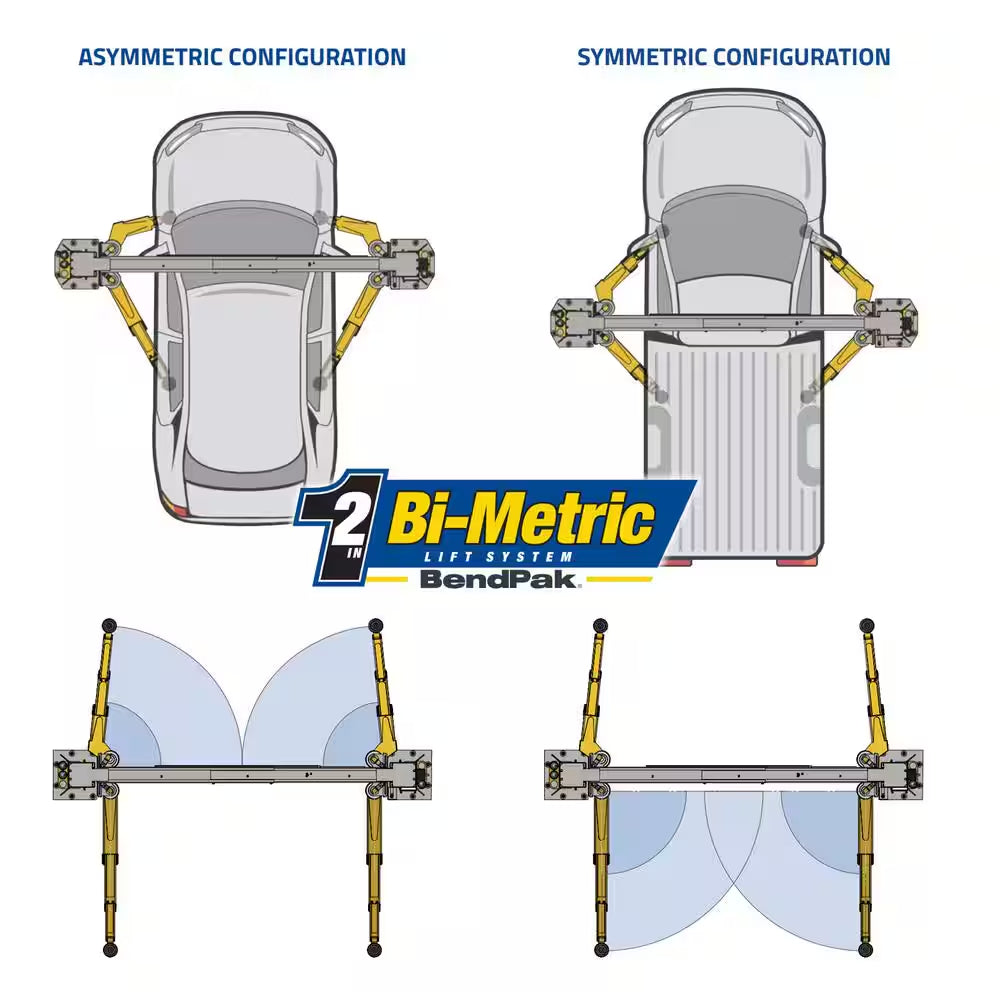 10APX-181 2-Post Vehicle Lift 10,000 Lb Capacity-Adaptable Clearfloor with Adjustable Width and 220V Power Unit Included