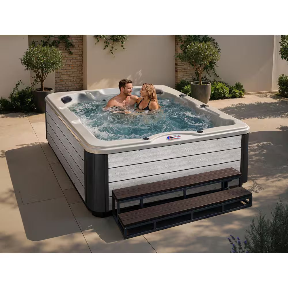 Glory 7-Person 40-Jet Premium Acrylic Lounger Spa Hot Tub with 2 Backlit LED Waterfalls