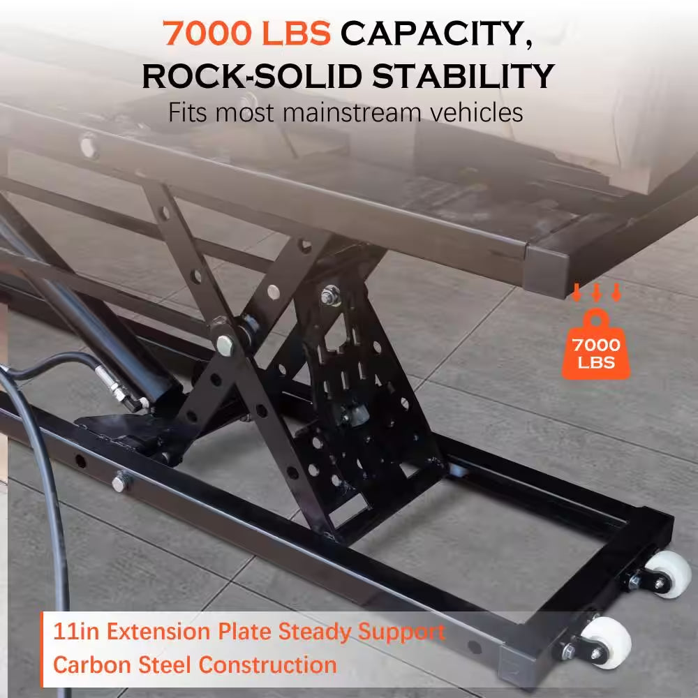 7000 LBS Capacity, 26.8" Max Height, Heavy-Duty Jack with Locking Levers, Wheels & 120V Power Unit for Car SUV Trucks