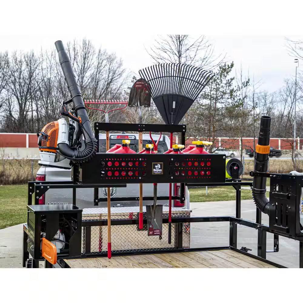 Landscape Trailer Equipment Storage Basket Rack Organizer