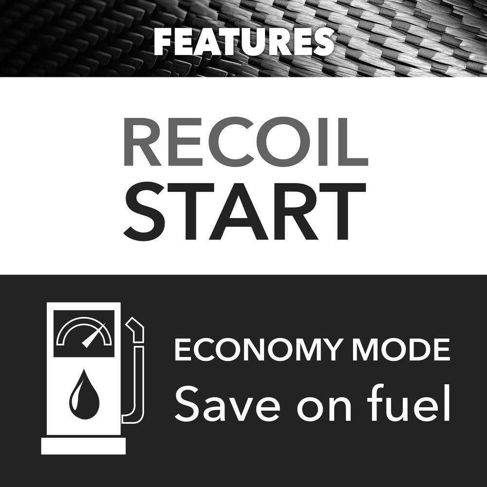2,000-Watt to 2,400-Watt Recoil Start Portable Gasoline Powered Inverter Generator with CO Alert