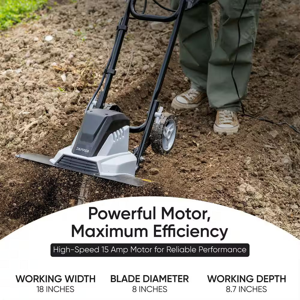 18 In. 15 Amp Electric Garden Tiller Cultivator