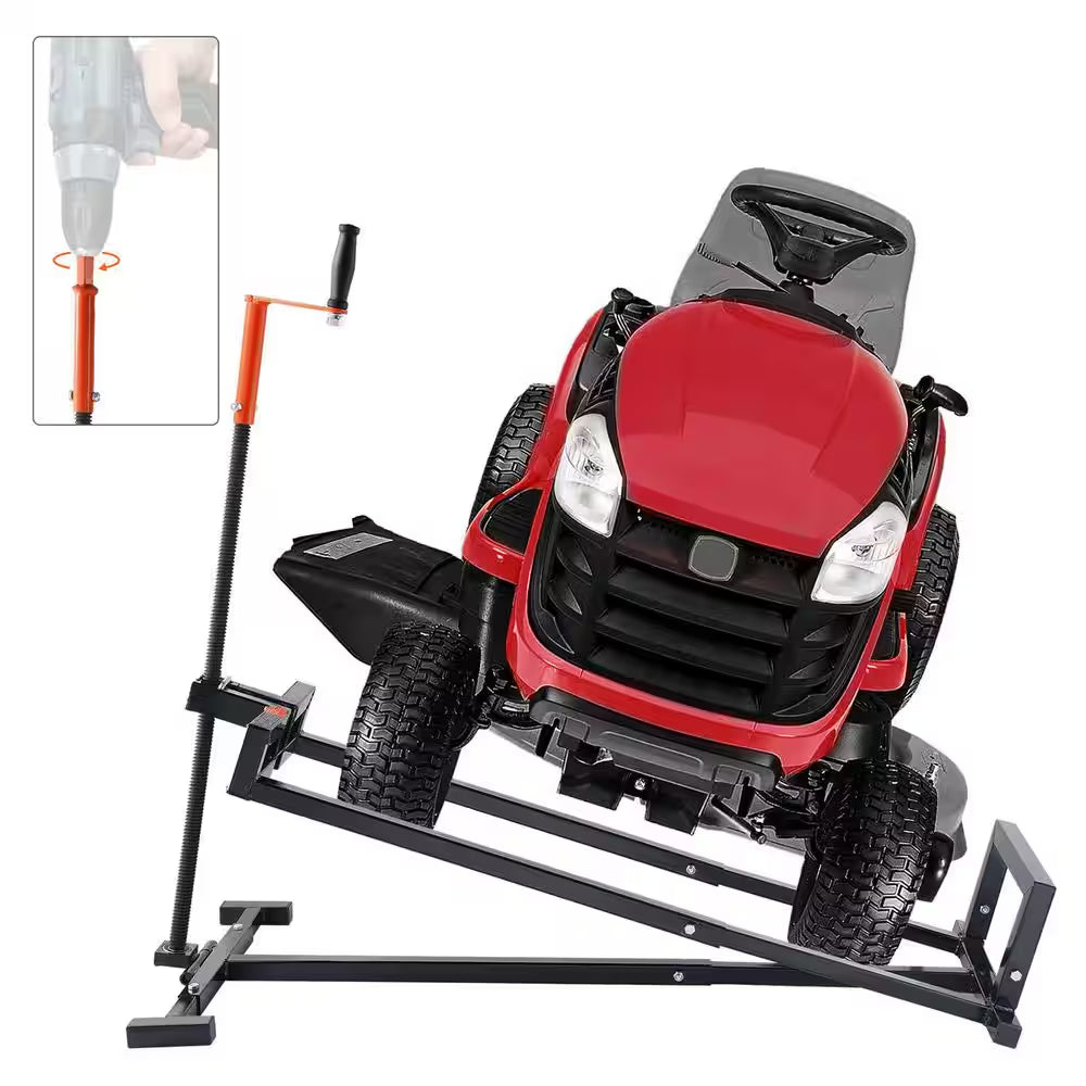 Lawn Mower Elevating Device, Supports up to 880 Lbs., Extendable Servicing Jack with Manual Lever and Power Tool Grip
