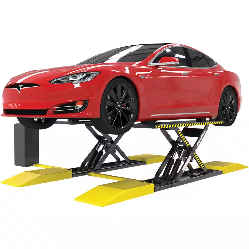 MDS-6EXT Mid-Rise Scissor Car Lift with Open Center and Extended Platform, 6000 Lb. Capacity, 208-230V, 60 Hz, 1-Phase