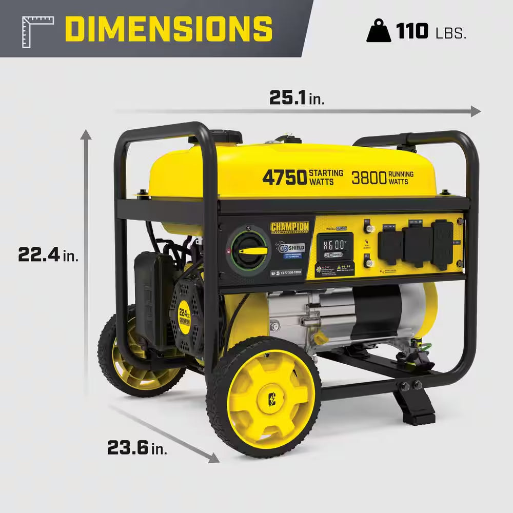 4750/3800-Watt Gas Portable Generator with Free 3-Year Warranty for RV and Home (CARB Compliant)