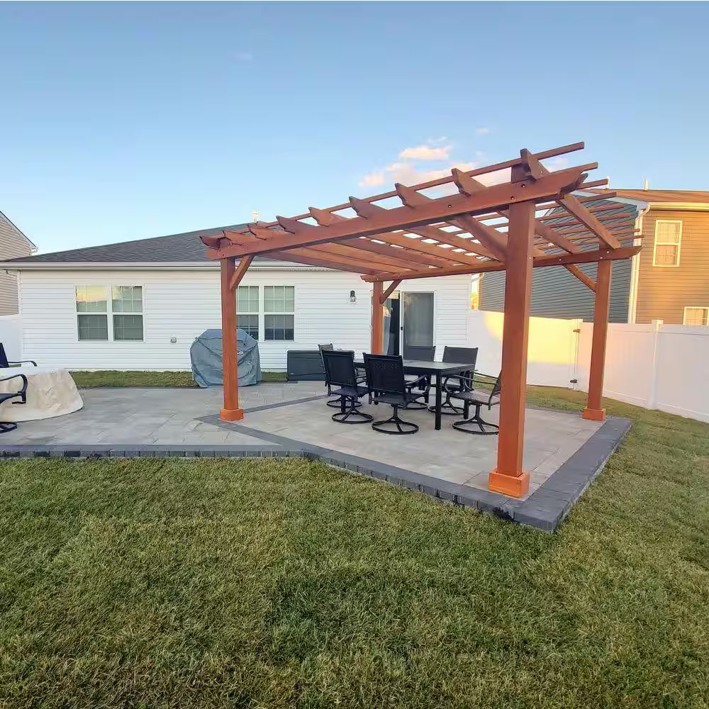 14 Ft. X 14 Ft. 1905 Super Deck Redwood Pergola