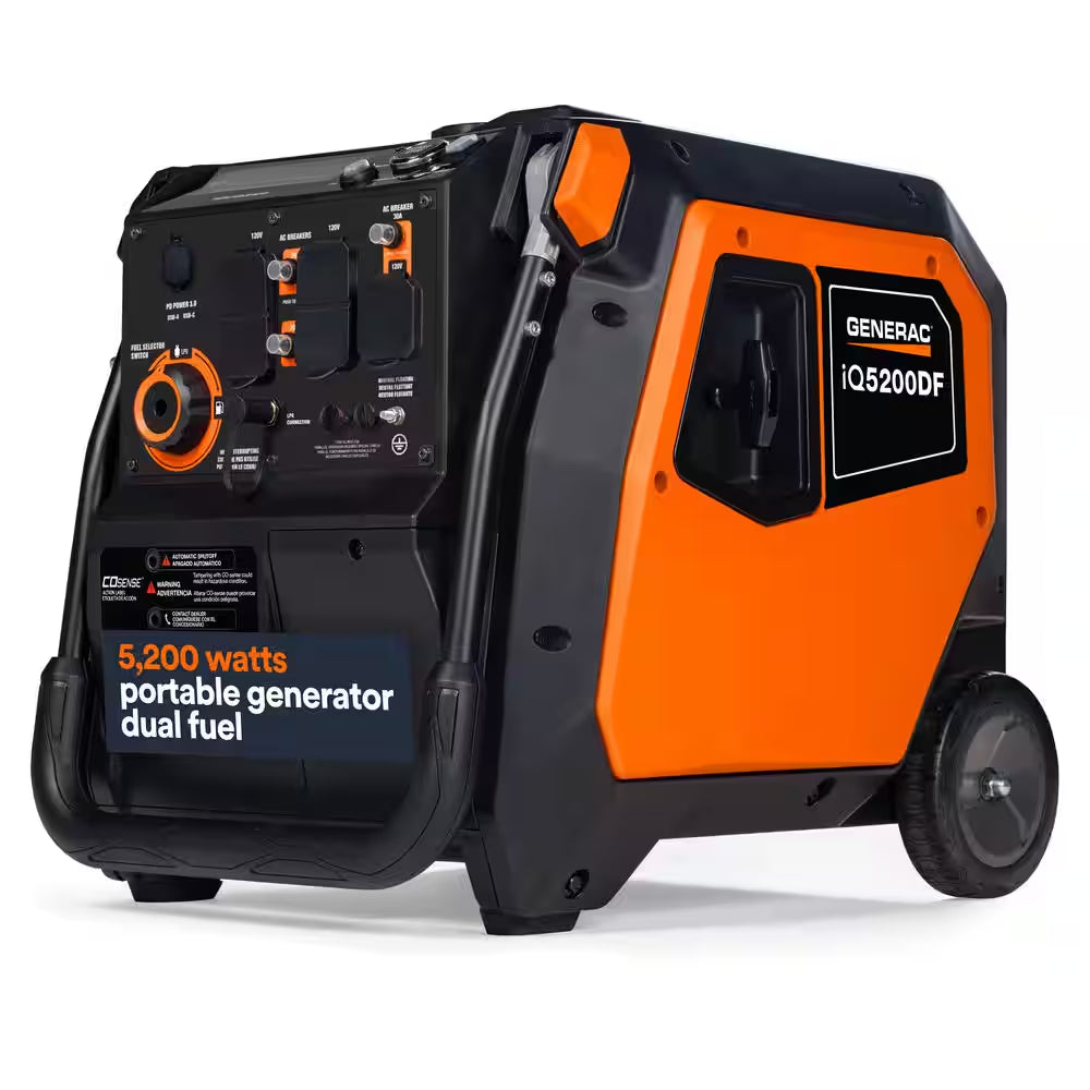 5200 Peak Watts/3900 Running Watts Gas and Liquid Propane Dual Fuel Inverter Generator W/ Push Button Start,50St