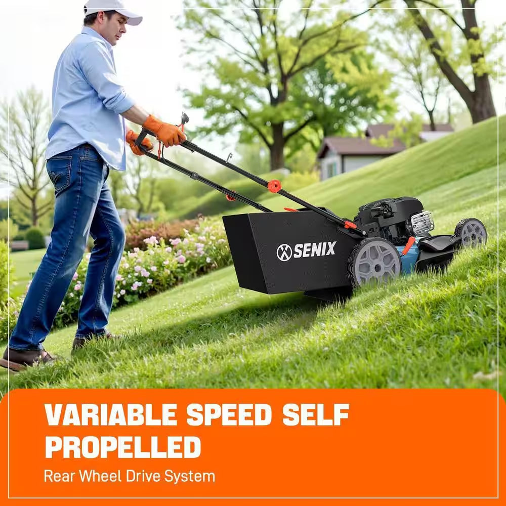 22 In. 163Cc 4-Cycle Briggs & Stratton Engine Gas Self-Propelled Lawn Mower with 3-In-1 Mulching Bagging Side Discharge