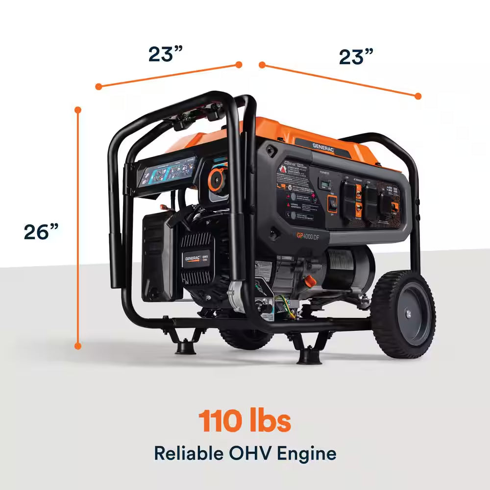 5000 / 4000-Watt Dual Fuel Recoil Start Gasoline / Propane Powered Portable Generator-Gp4000 DF