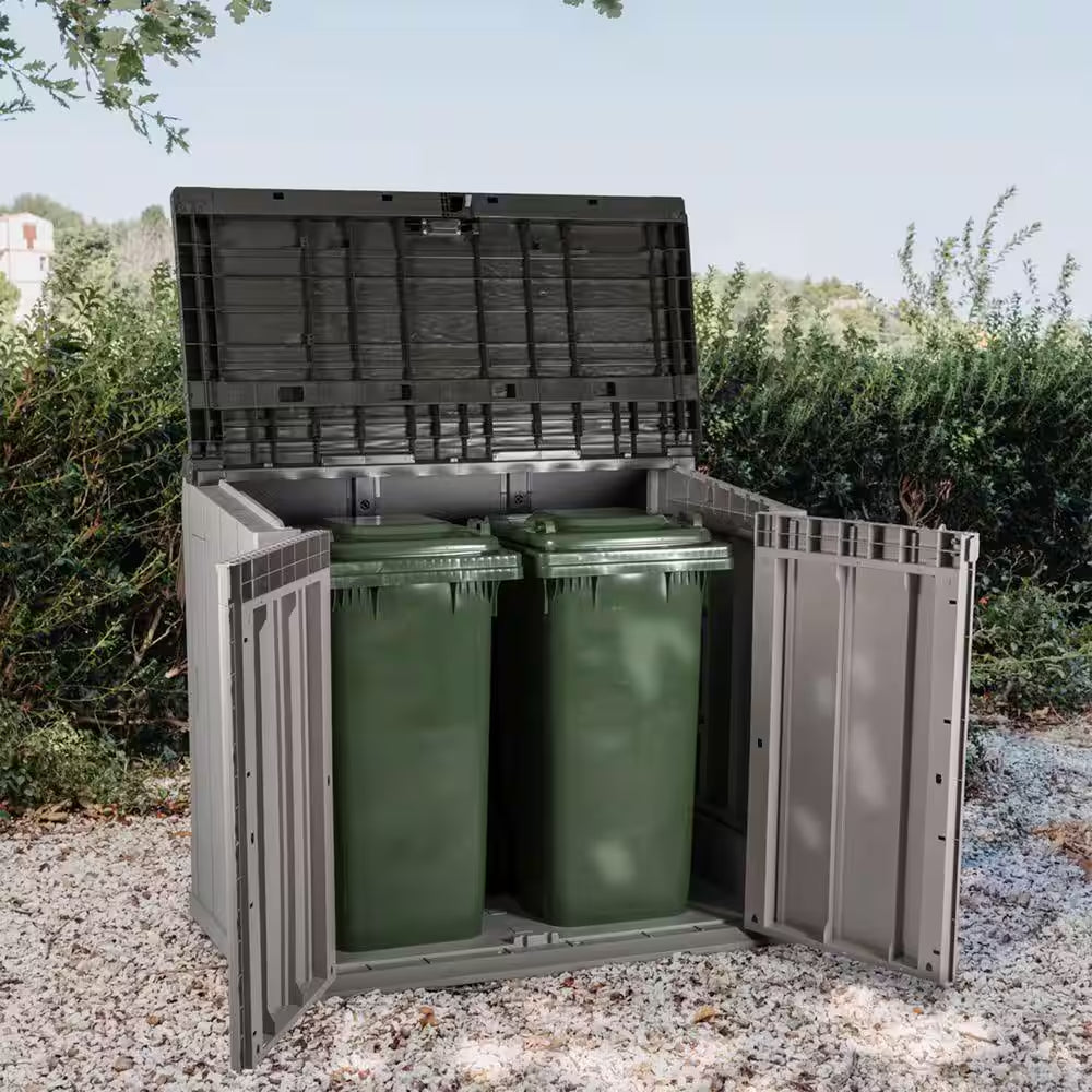 Stora Way plus XL 44 Cu. Ft. Taupe Grey/Anthracite All Weather Storage Shed