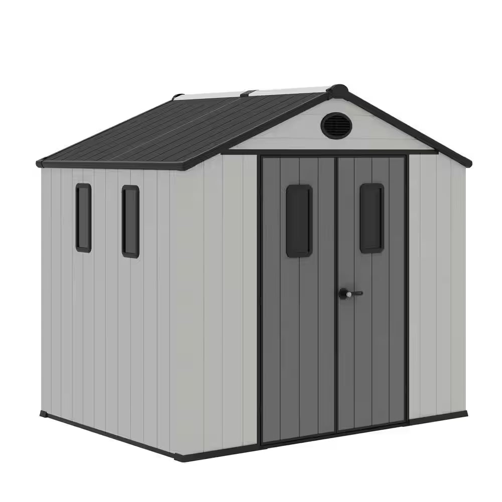 6 Ft. X 8 Ft. Durable Resin Garden Outdoor Storage Shed with Reinforced Floor and Lockable Door (48 Sq. Ft.)
