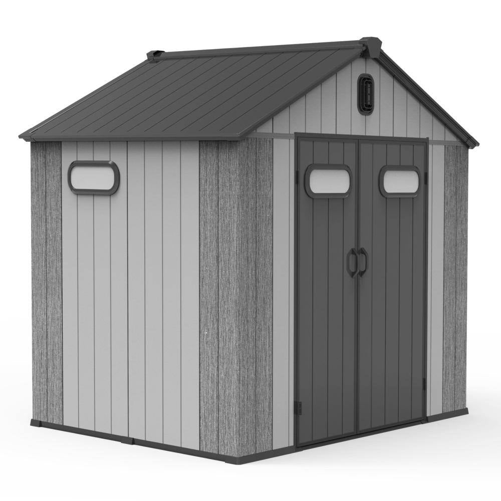 8X6 Ft Resin Outdoor Storage Shed with Lockable Door, Ventilated, Waterproof, Uv-Resistant , Coverage Area- 46 Sq.Ft.
