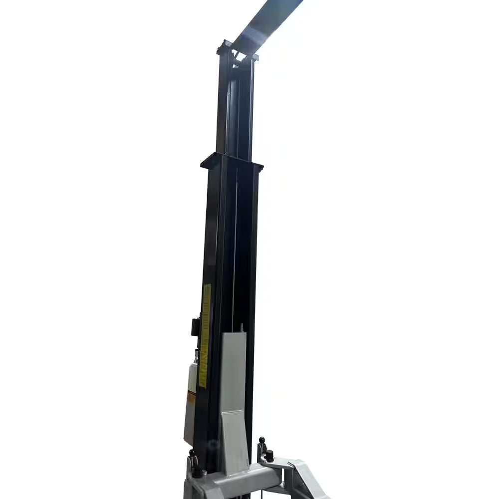 Asymmetric 2 Post Car Lift Clear Floor 9,000 Lbs. Capacity Heavy Duty in Black
