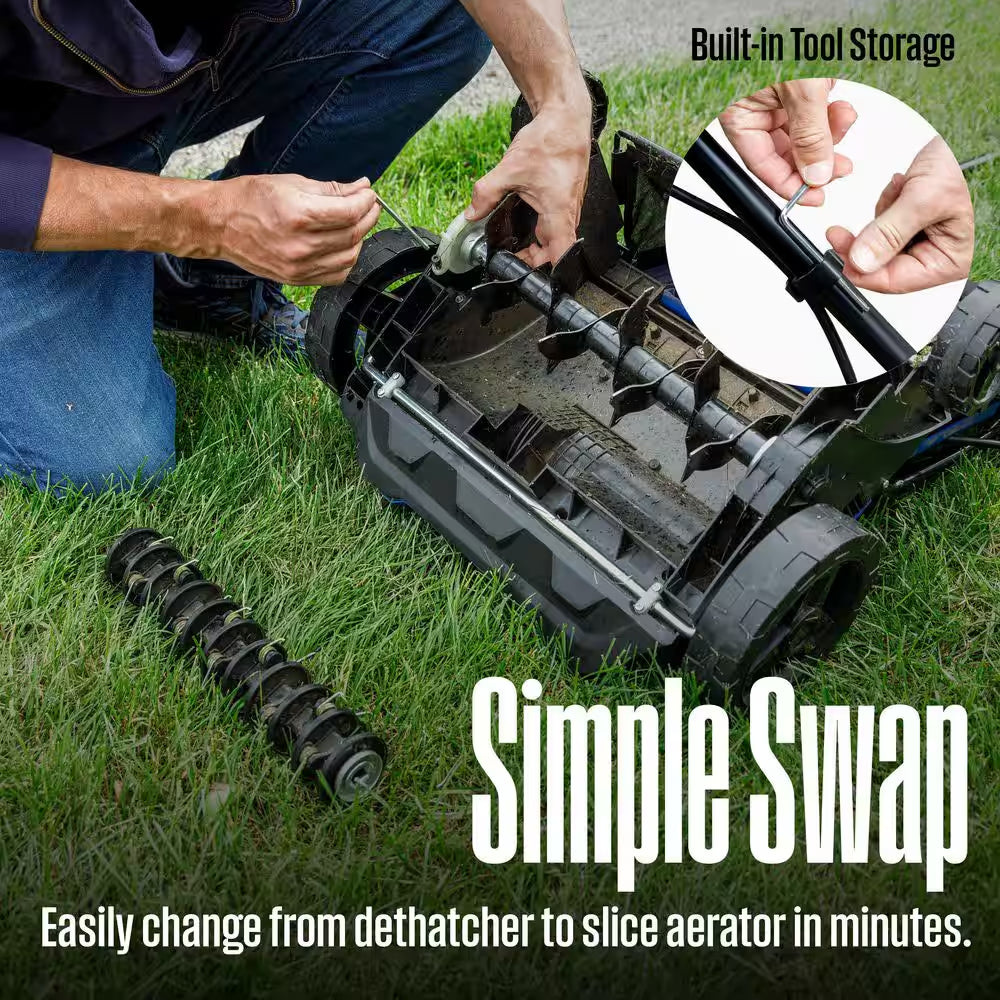 16 In. 15 Amp Corded Electric Dethatcher and Aerator with 14.5 Gal. Collection Bag